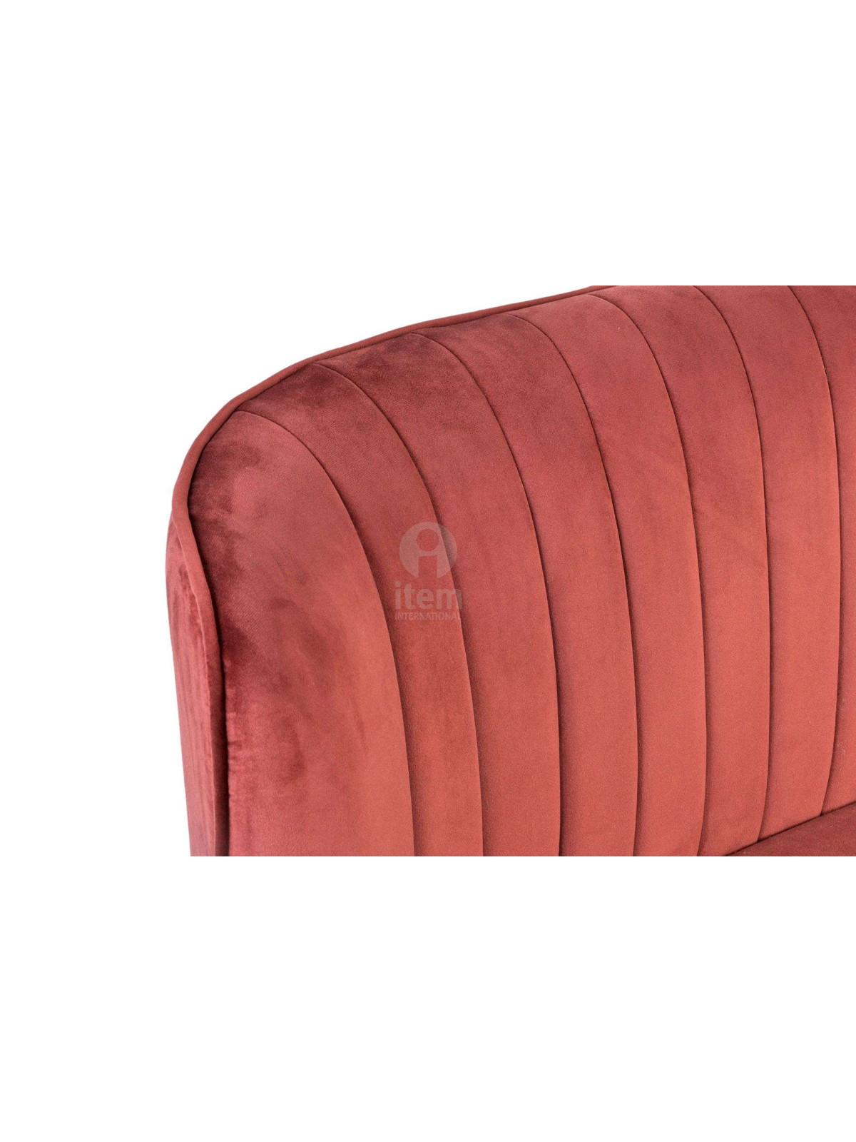 Banquette 2 places rouge velours contemporain