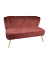 Banquette 2 places rouge velours contemporain