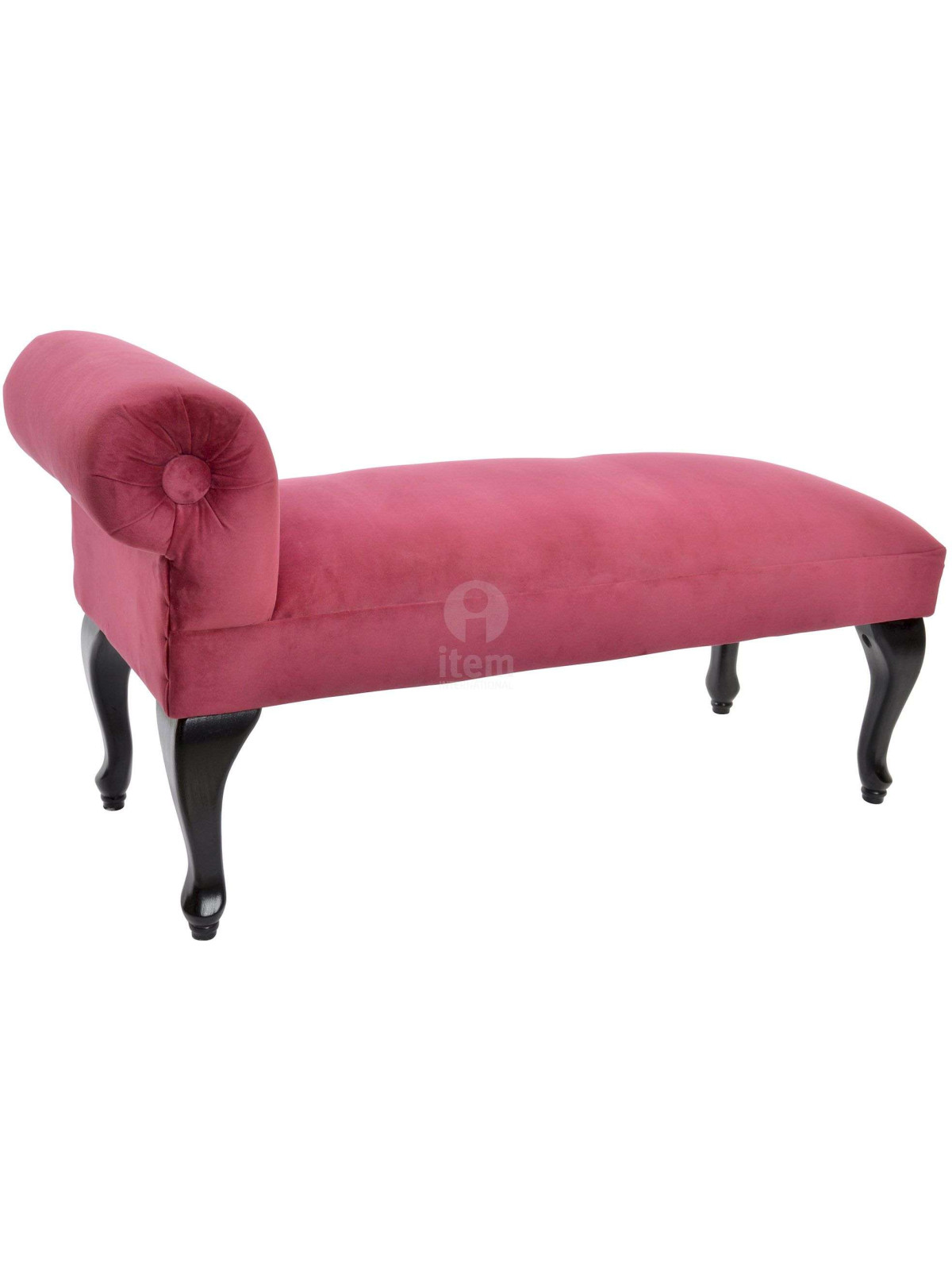 Banquette méridienne rouge satin baroque