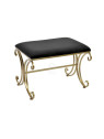 Tabouret chic en métal doré velours noir