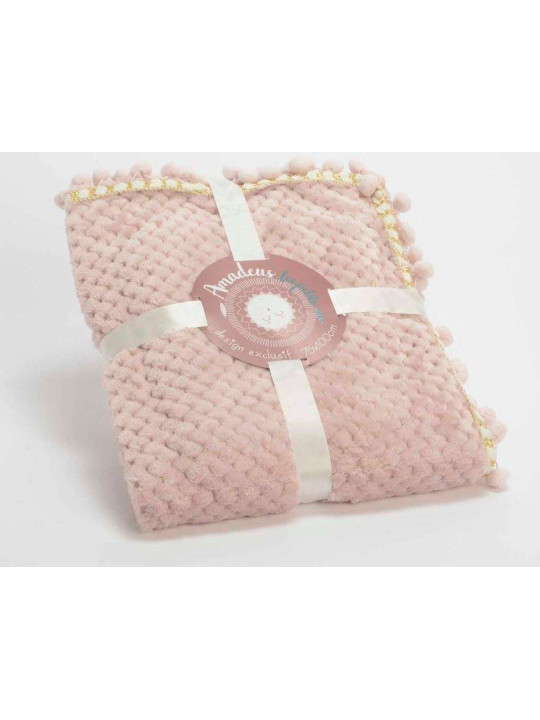 Petit plaid damier pour bébé rose maya