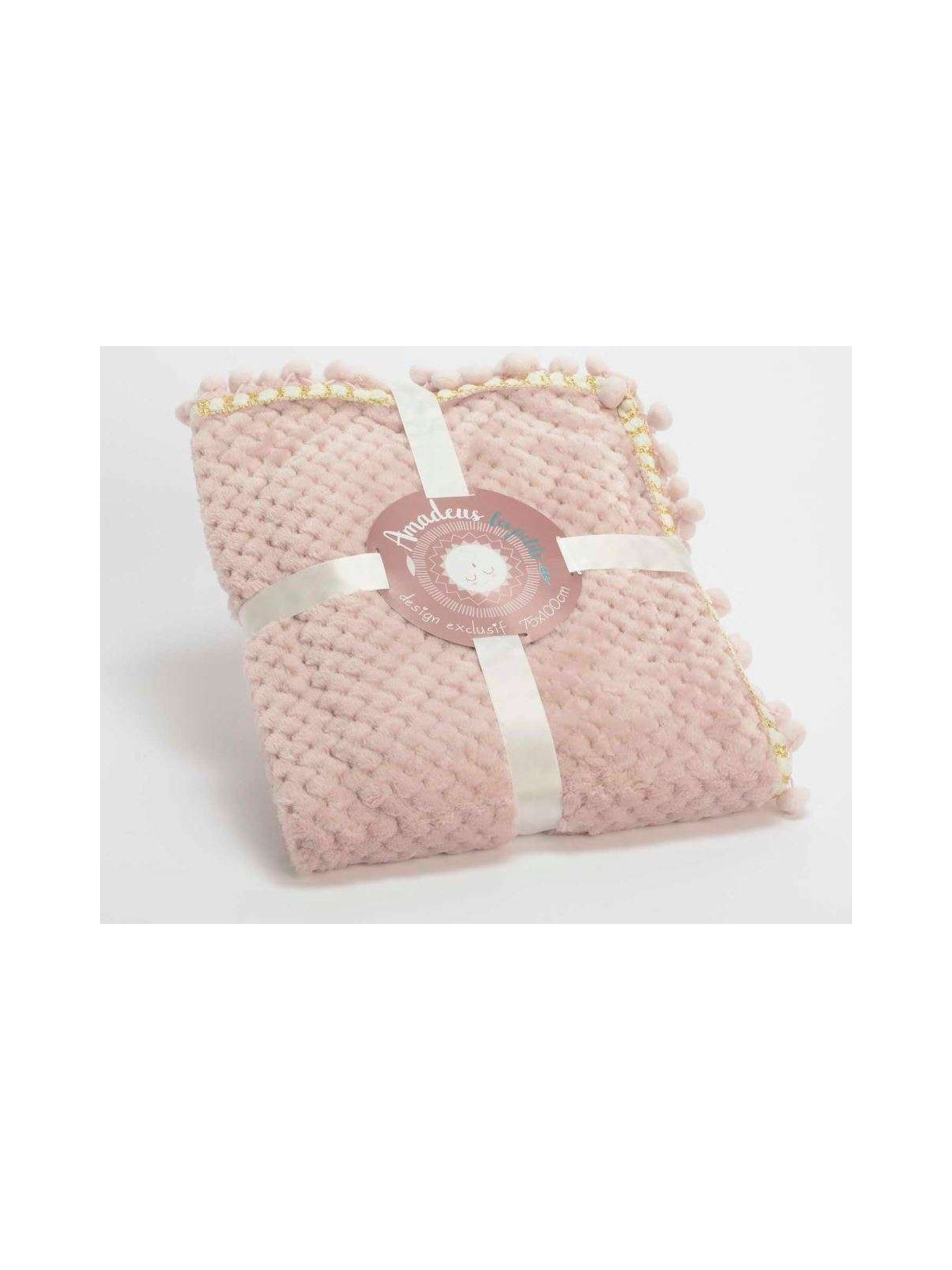 Petit plaid damier pour bébé rose maya