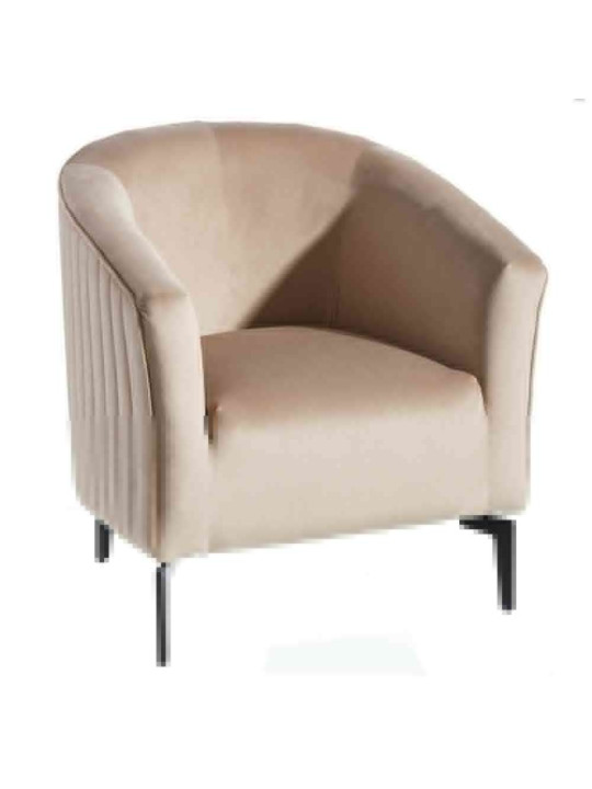 Fauteuil beige arrondi chic