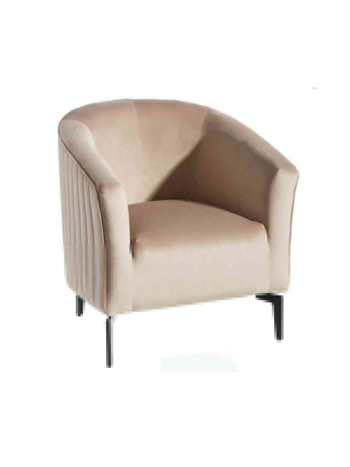 Fauteuil beige arrondi chic