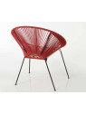 Fauteuil rouge tissé bohème