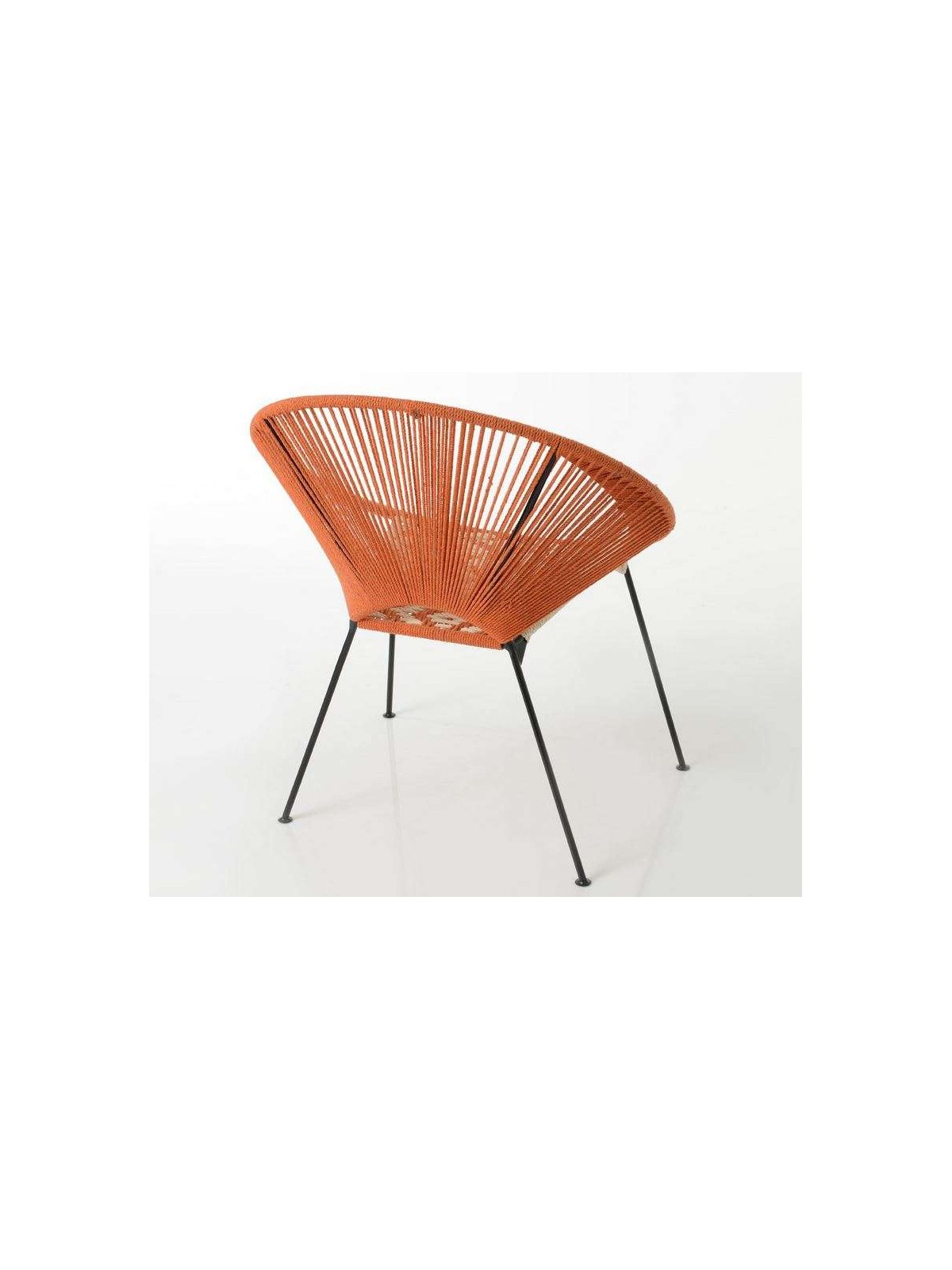 Fauteuil orange tissé bohème