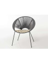 Fauteuil gris tissé bohème