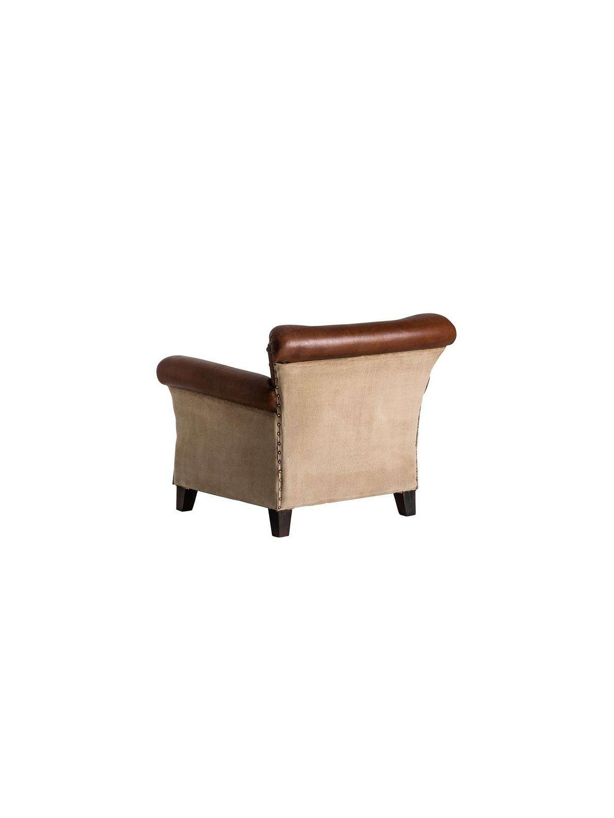 Fauteuil vintage cuir vieilli