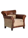 Fauteuil vintage cuir vieilli