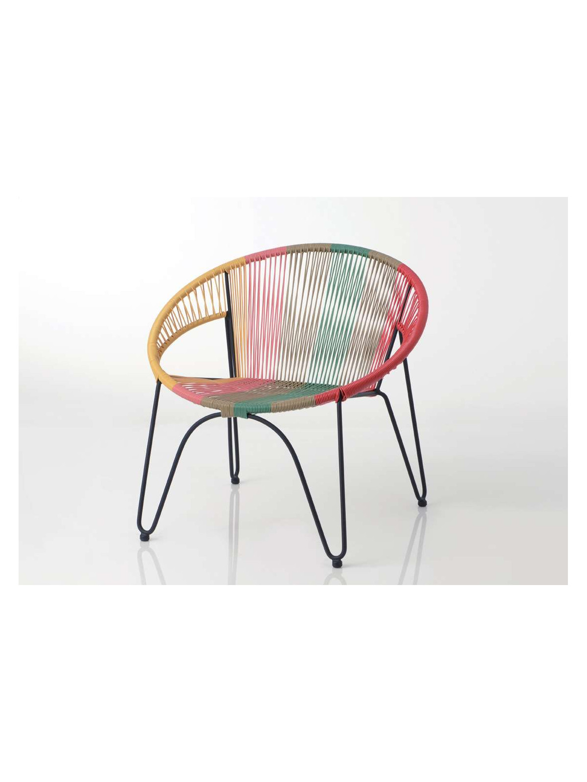 Fauteuil mutlicolor tissé bohème