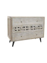 Commode sculptée bois cérusé 100 cm