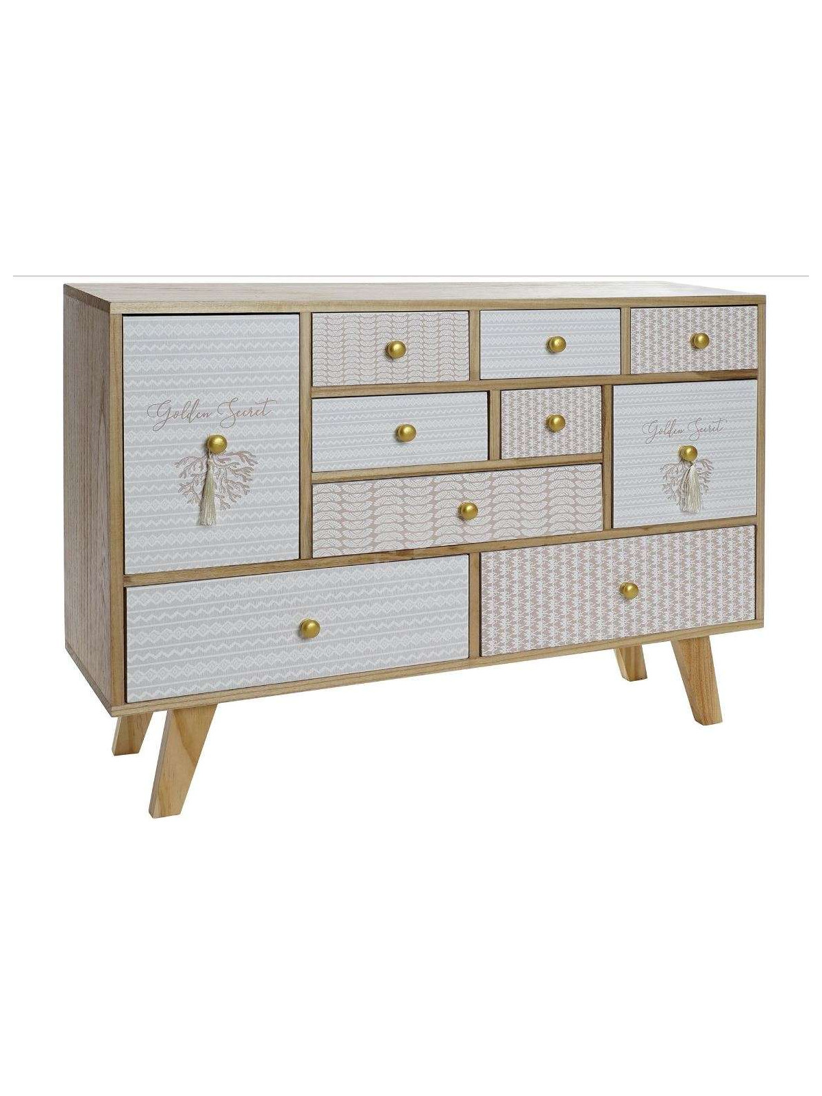 Commode scandinave 10 tiroirs décorés Molly