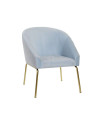 Fauteuil bleu ciel velours