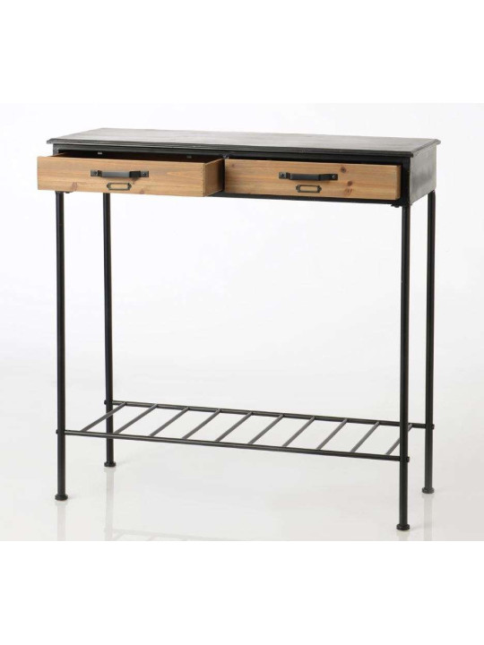 Petite console métal et bois industrielle Lois