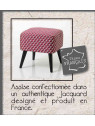 Tabouret rose et gris tapissé Amadeus