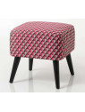 Tabouret rose et gris tapissé Amadeus