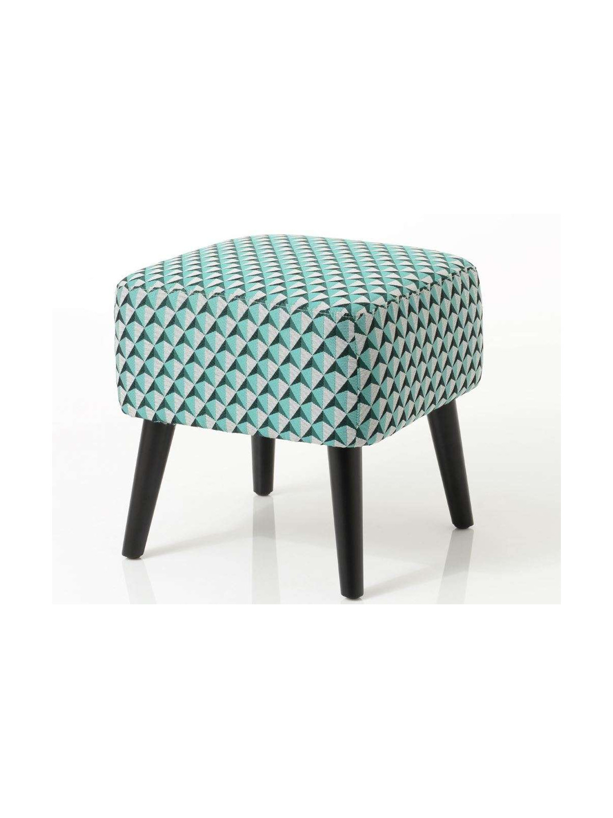 Tabouret vert  et gris tapissé Amadeus