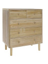 Commode bois naturel 5 tiroirs