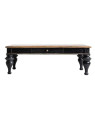 Table basse baroque noire bois noble pieds boules