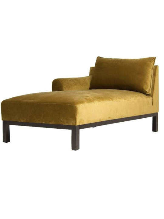 Chaise longue méridienne ocre doré