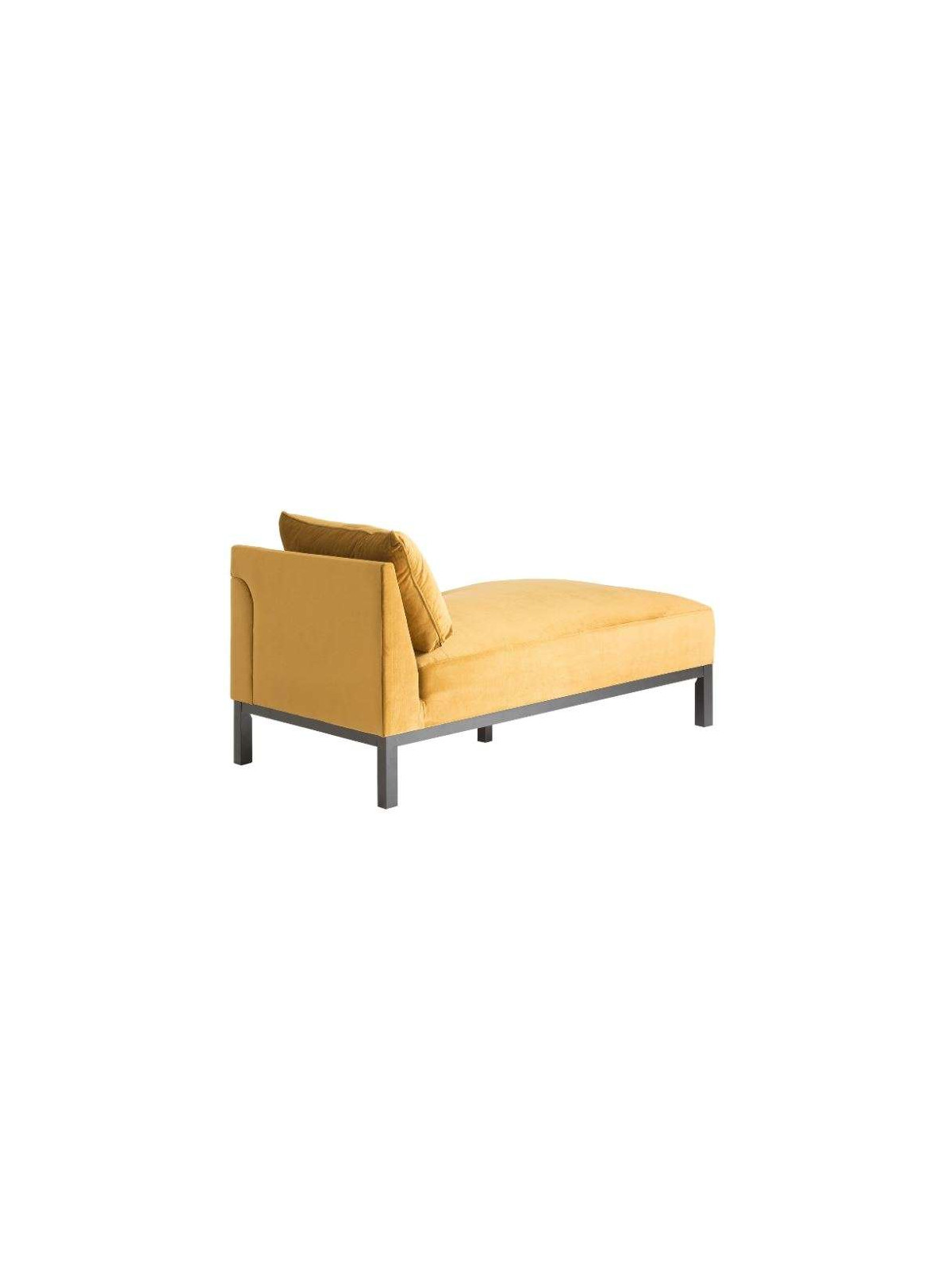 Chaise longue méridienne ocre dorée droit