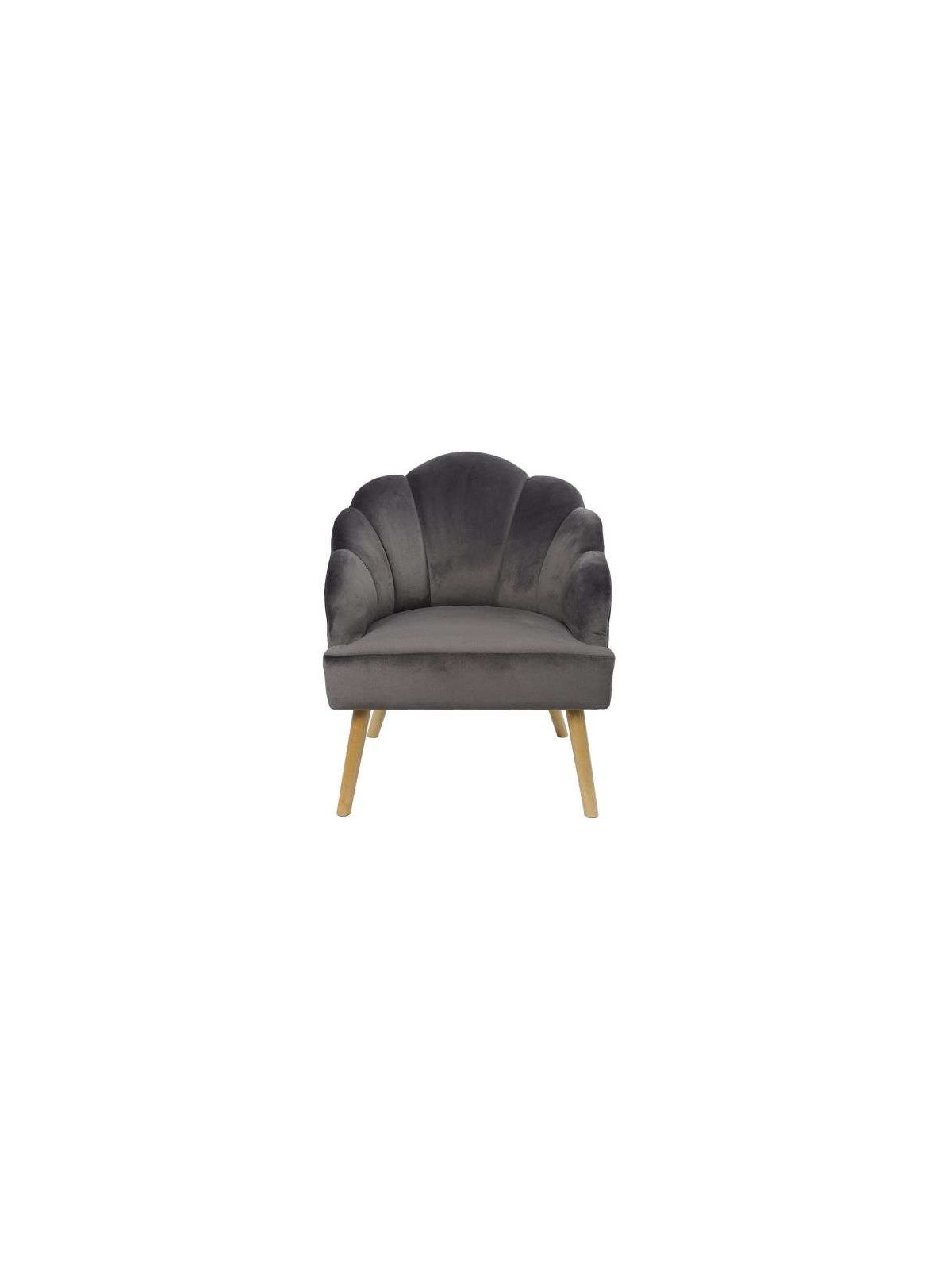 Fauteuil velours coquillage chic