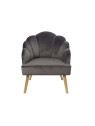 Fauteuil velours coquillage chic