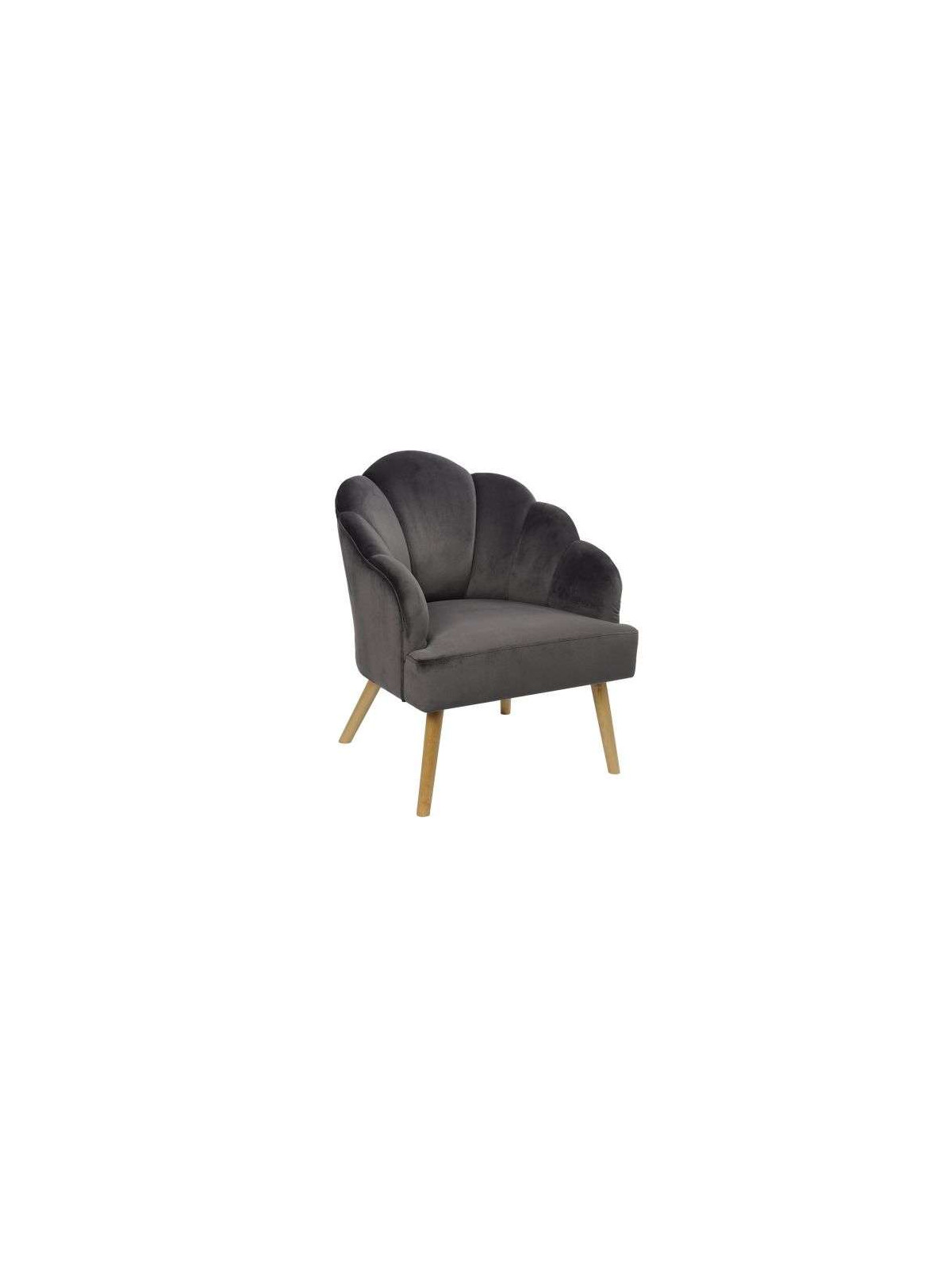 Fauteuil velours coquillage chic