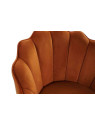 Fauteuil orange forme coquillage en velours grand modele