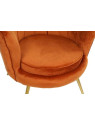 Fauteuil orange forme coquillage en velours