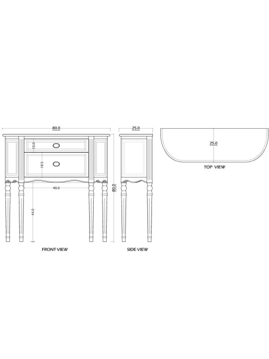 Petite commode Médaillon grise