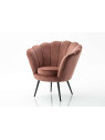 Fauteuil  Coquillage velours rose