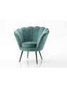 Fauteuil  Coquillage velours bleu