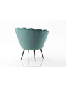 Fauteuil  Coquillage velours bleu