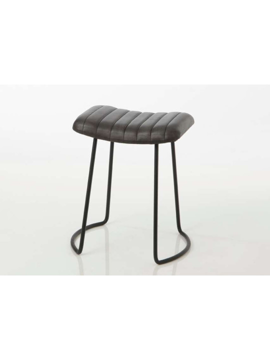 Tabouret Hugo cuir noir