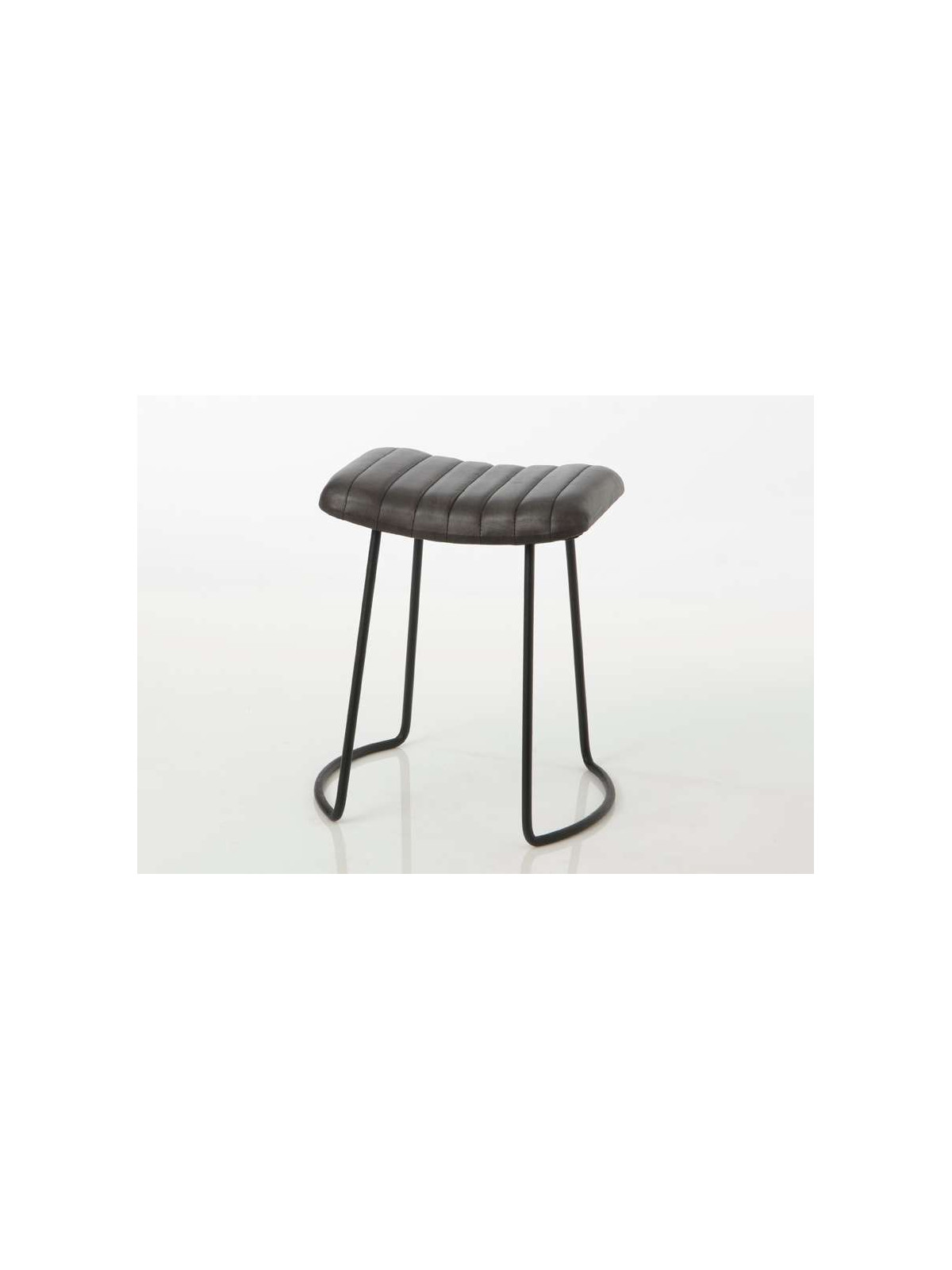 Tabouret Hugo cuir noir