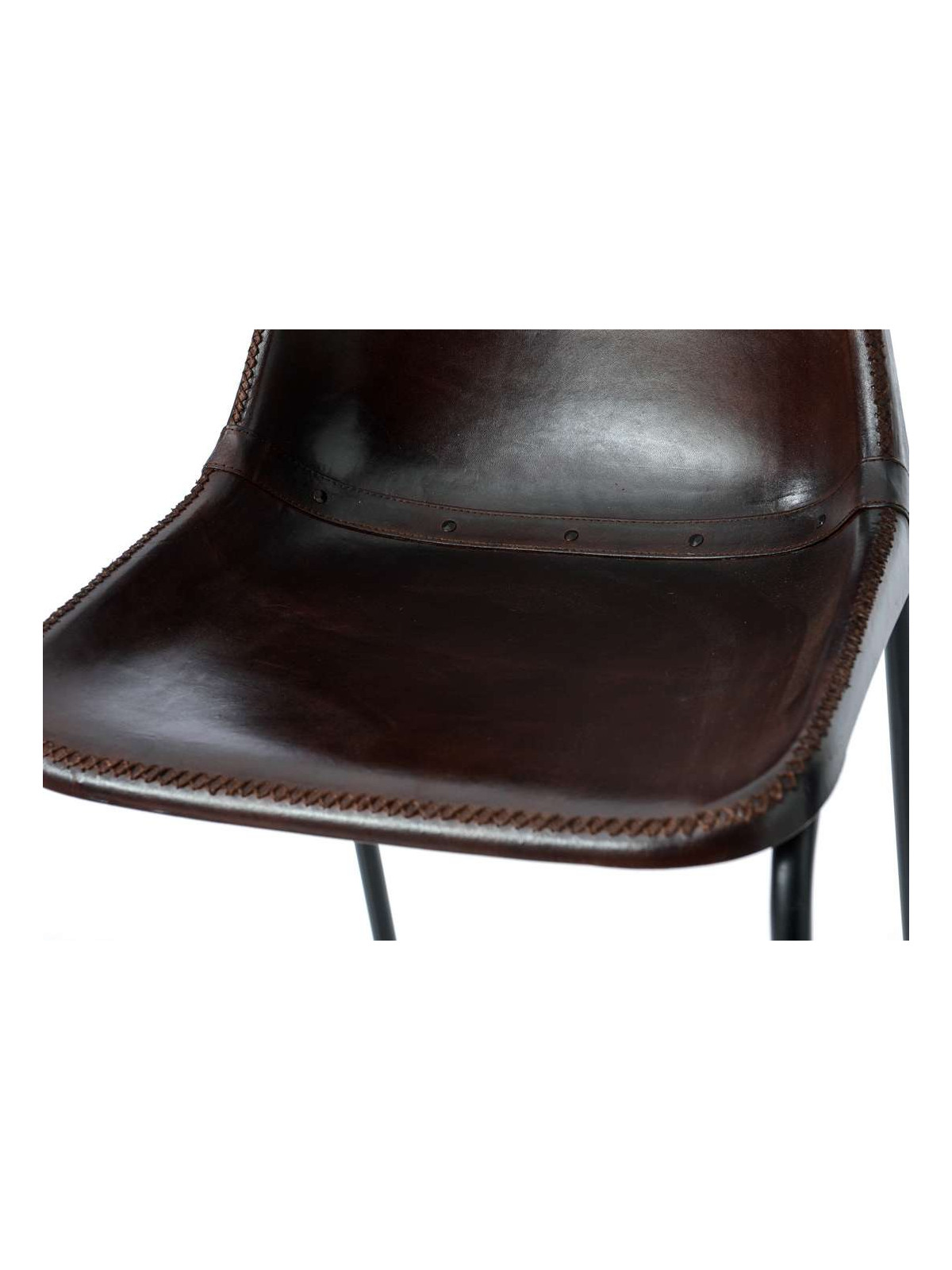 Chaise de bar Vintage cuir marron