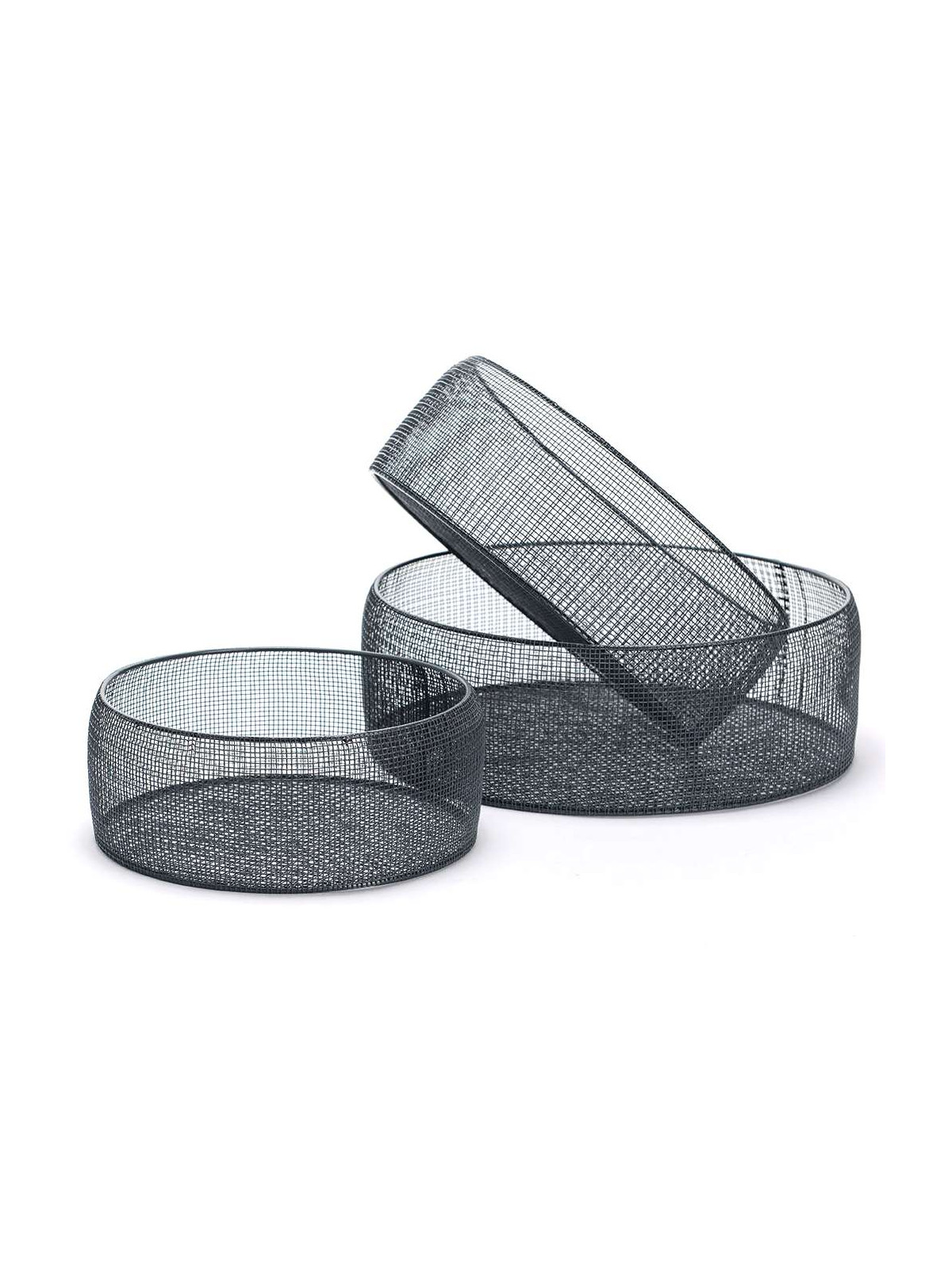 Set de 3 paniers ronds noir