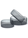 Set de 3 paniers ronds noir