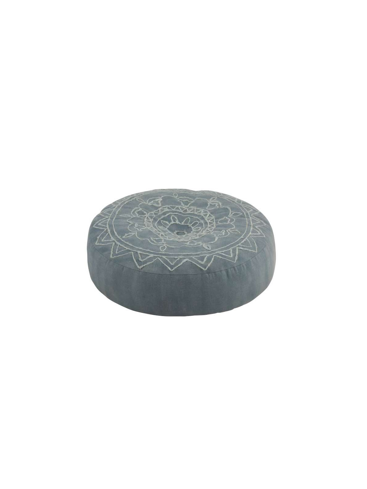 Pouf rond Indien bleu