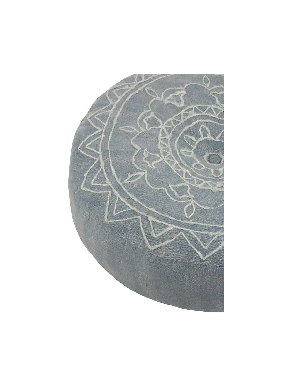 Pouf rond Indien bleu