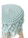 Tabouret Macrame Bois et coton Aqua