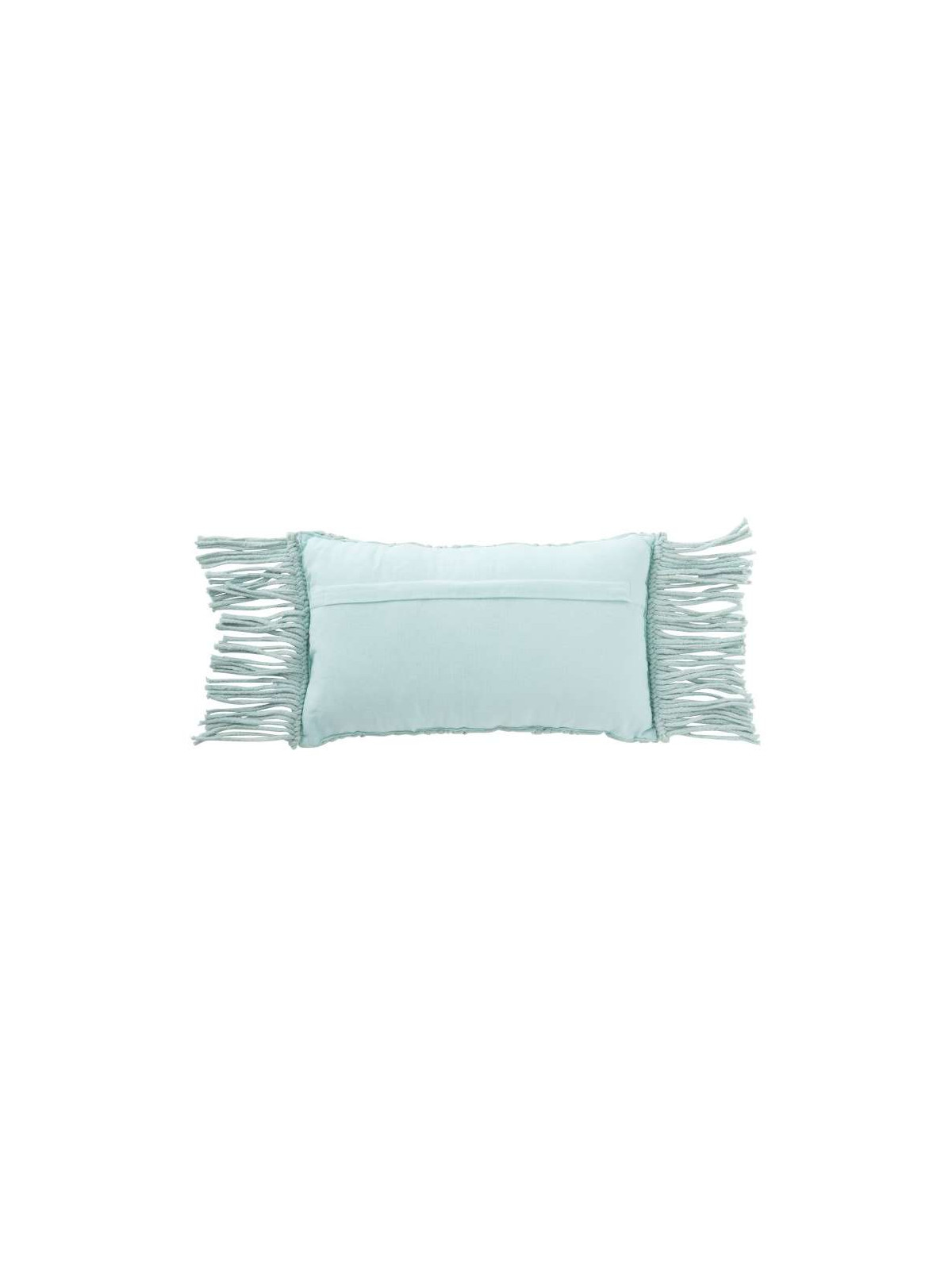 Coussin Macrame Long Coton Aqua