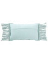 Coussin Macrame Long Coton Aqua