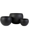 Set 3 Cache-pots Ronds Argile Noir