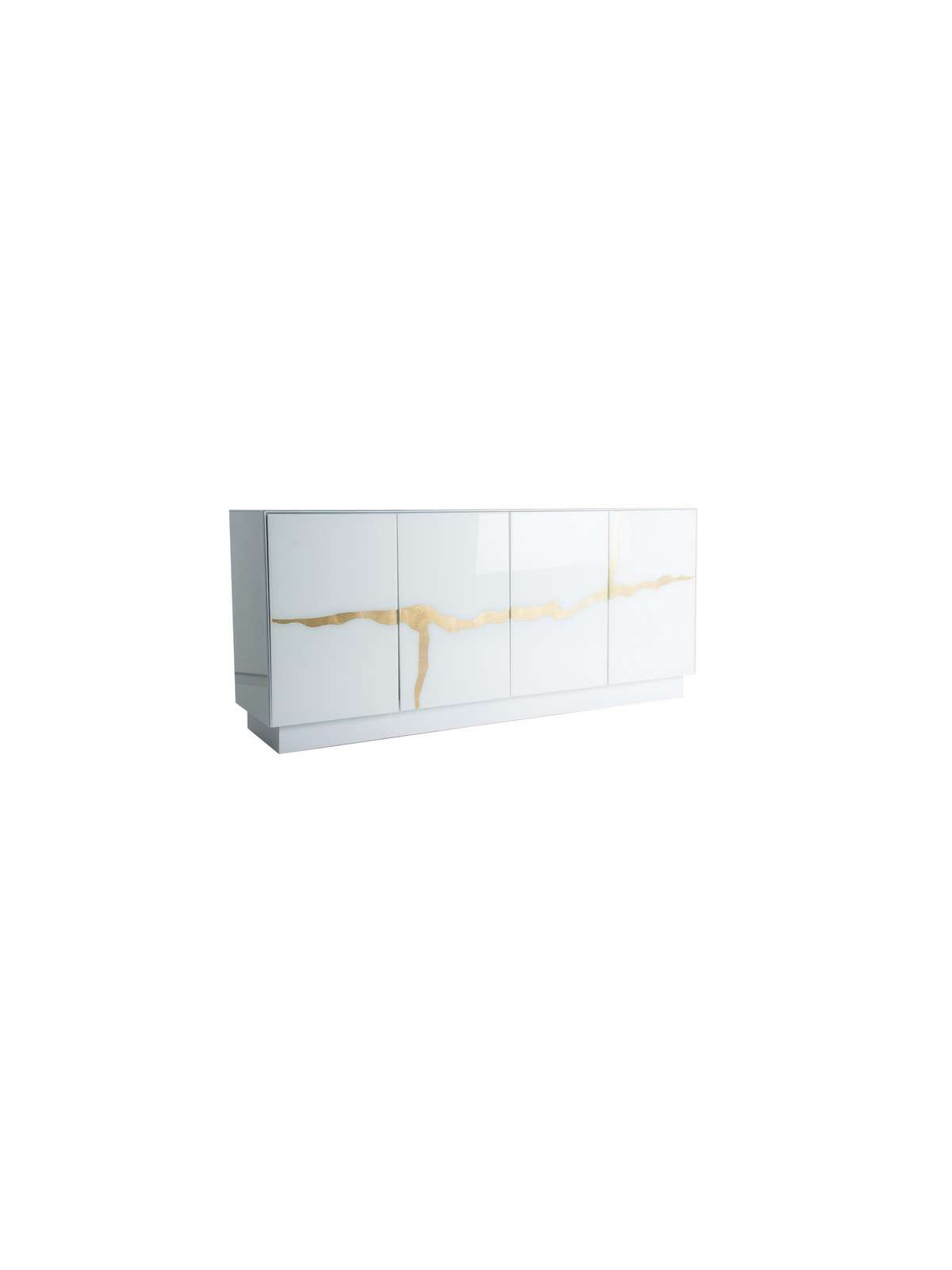 Buffet rectangulaire Cesis blanc et doré vical home