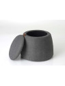 Pouf coffre rond design gris Amadeus