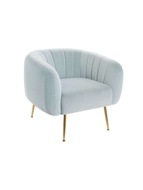 Fauteuil bleu ciel velours chic