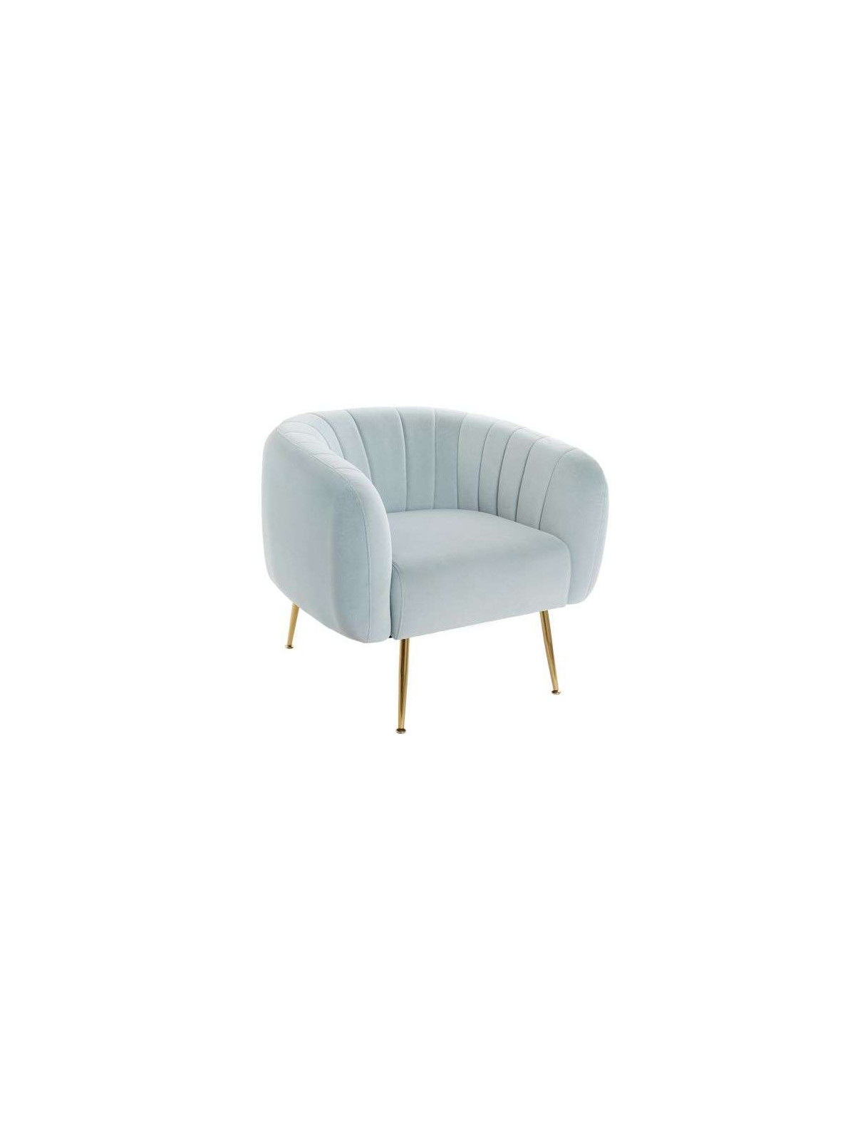 Fauteuil bleu ciel velours chic