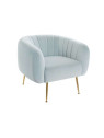 Fauteuil bleu ciel velours chic